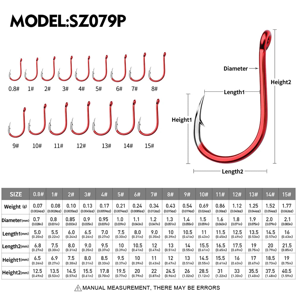 KATUYSHA Coral Reef Jig Fishing Hook - High Carbon Steel Barbed with Abrasion-Resistant Tip