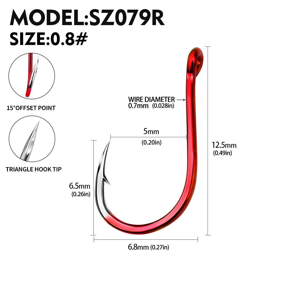 KATUYSHA Coral Reef Jig Fishing Hook - High Carbon Steel Barbed with Abrasion-Resistant Tip