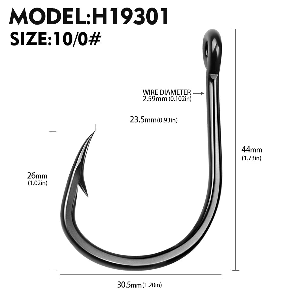 KATUYSHA 50Pcs Wholesale Jig Fishing Hooks - Deep Sea Jigging Barbed High Carbon Steel