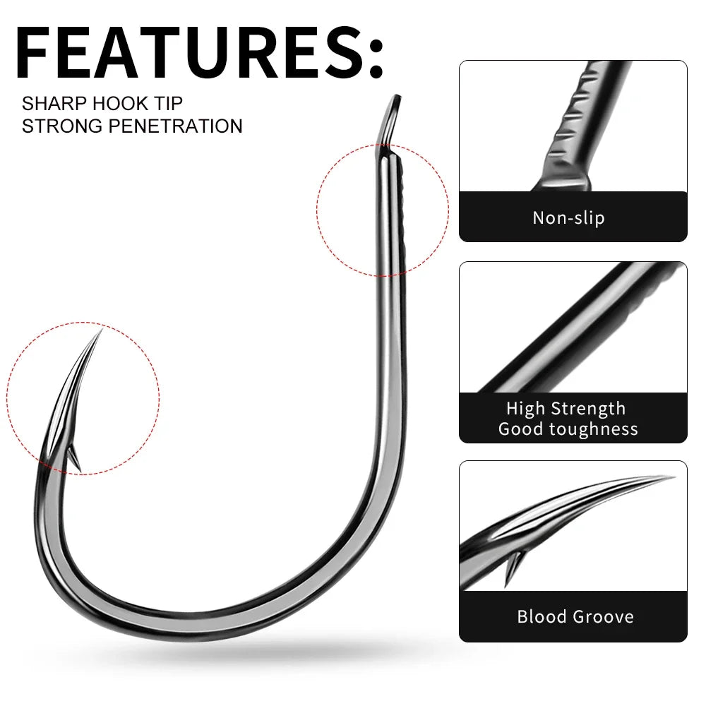 KATUYSHA 1Pcs/lot High Carbon Steel Jig Fishing Hook - Corrosion-Resistant Barbed for Wholesale