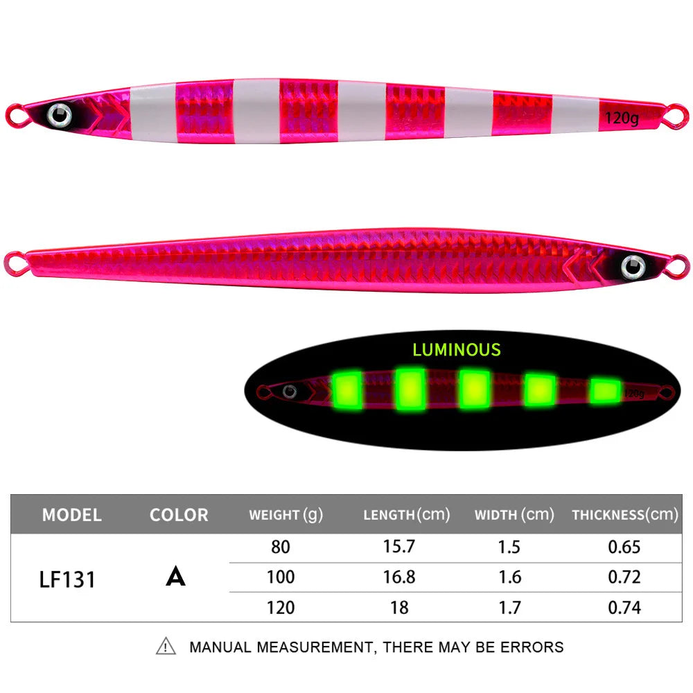 KATUYSHA 1PC Drag Metal Jig Spoon 80g-100g-120g Trolling Jigging Fish Sea Bass Hard Bait Fast Sinking Fishing Lure WobblerLure