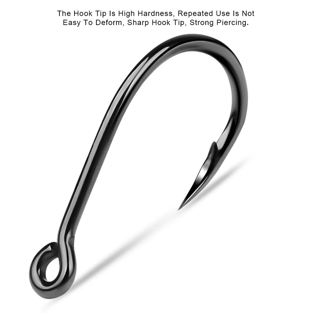 KATUYSHA 50Pcs Wholesale Jig Fishing Hooks - Deep Sea Jigging Barbed High Carbon Steel