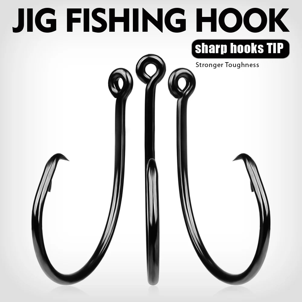 KATUYSHA 4#-7/0# Wholesale Anti-Rust Jig Hooks - High Carbon Steel with Fast Penetration Micro-Serrated Tip