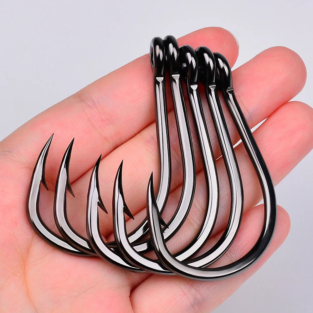 KATUYSHA 50Pcs Wholesale Jig Fishing Hooks - Deep Sea Jigging Barbed High Carbon Steel
