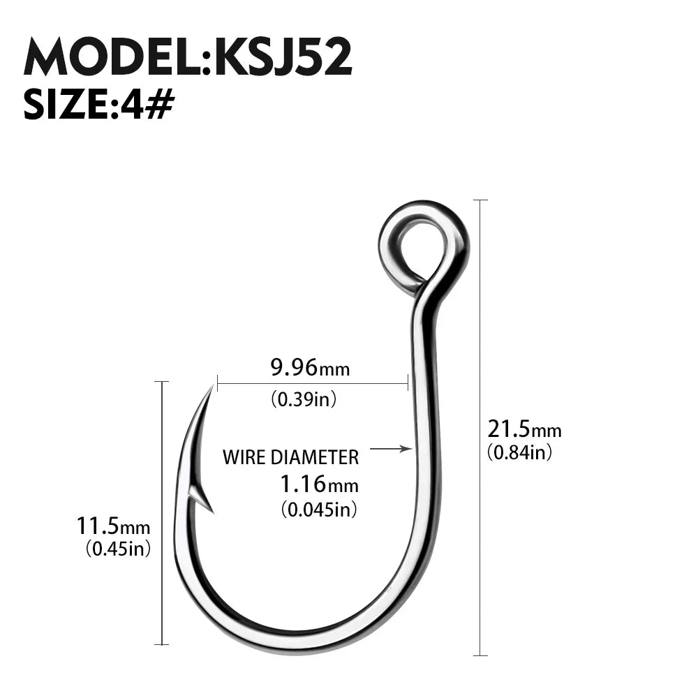 KATUYSHA Wholesale Jig Fishing Hooks - High Carbon Steel Barbed with Quick-Release Bait Clip