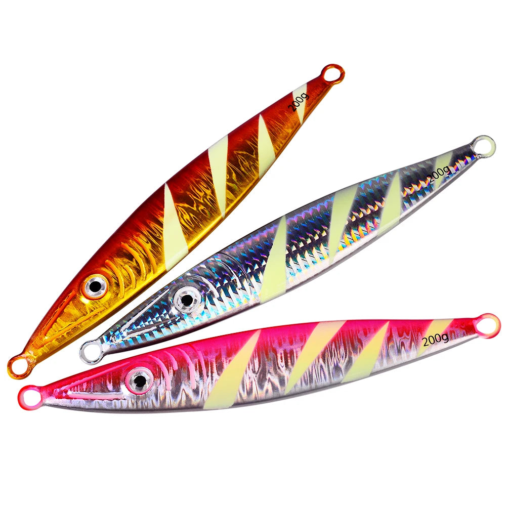 KATUYSHA 60g-200gGlowing Sea Fishing Lure Long Throw Metal Lure Boat Fishing Bait Seawater Jigging Lure