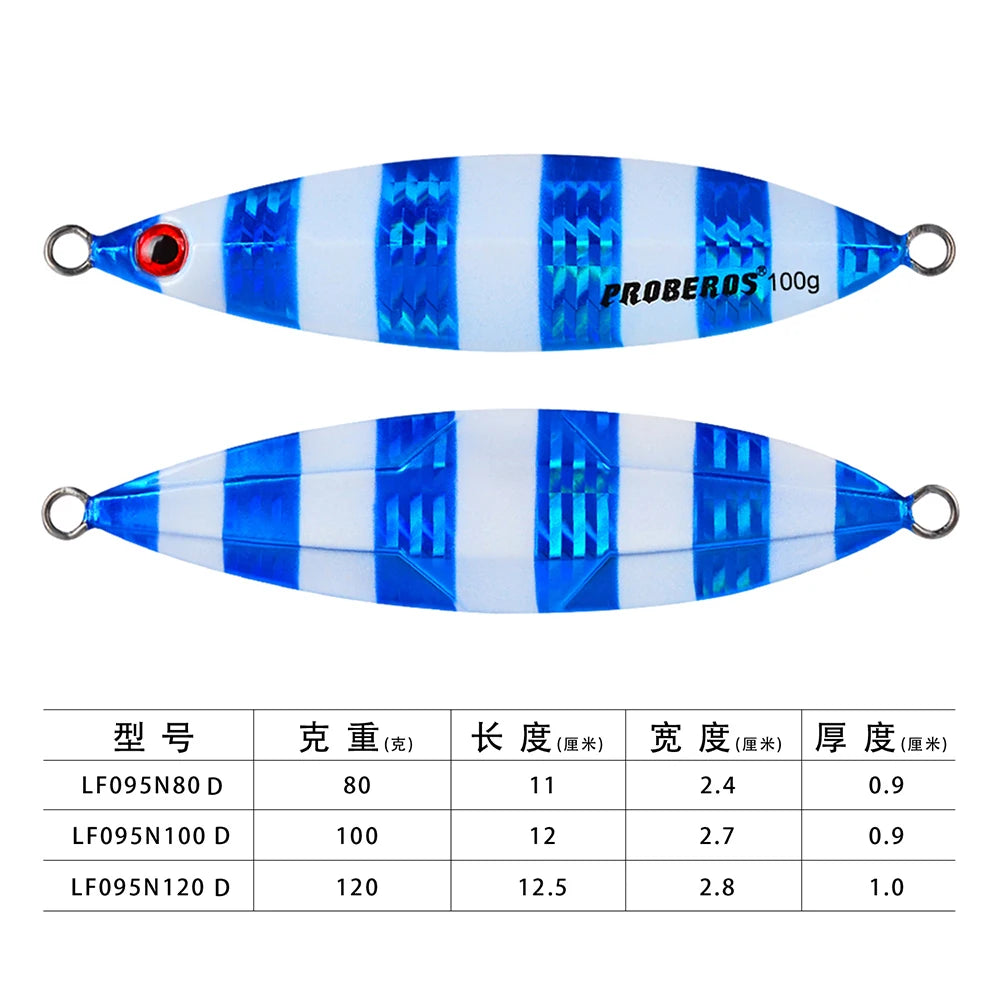 KATUYSHA 80g-100g-120g Glowing Sea Fishing Lure Seawater Jigging Long Throw Metal Lure Lure Boat Fishing Bait