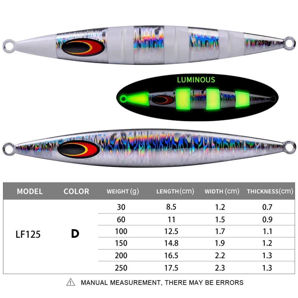 KATUYSHA 1PCS Slow Cast Jigging Bait 30-60-100-150-200-250g Metal Jigs Fishing Lures Artificial Hard Wobbler Bass Fishing Tackle
