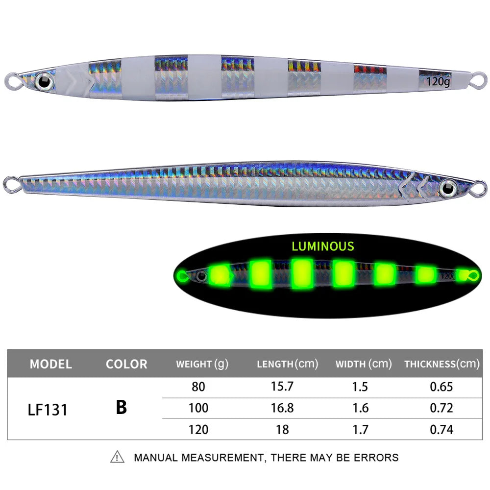 KATUYSHA 1PC Drag Metal Jig Spoon 80g-100g-120g Trolling Jigging Fish Sea Bass Hard Bait Fast Sinking Fishing Lure WobblerLure