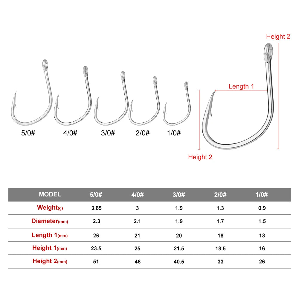 KATUYSHA Coral Reef Jig Fishing Hook - High Carbon Steel Barbed with Abrasion-Resistant Tip