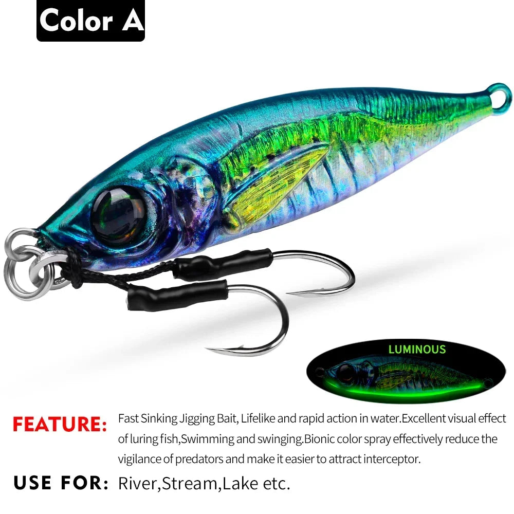 KATUYSHA 1PCS Sea Fishing Jigs Bait 10G-60G Metal Jigging Lure Artificial Hard Wobbler Sinking Fishing Isca Bass Fishing Tackle