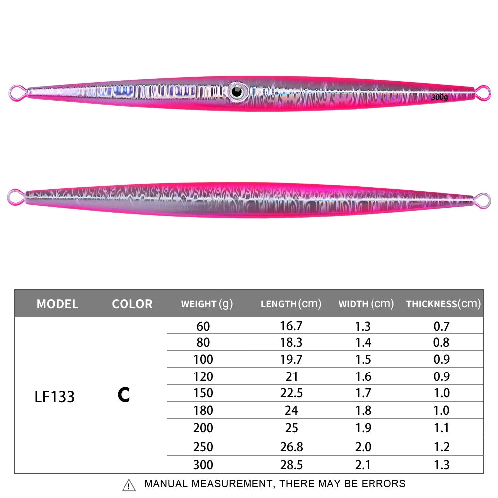 KATUYSHA 60-300G Long Throw Metal Lure Glowing Sea Fishing Lure Boat Fishing Bait Seawater Jigging Lure