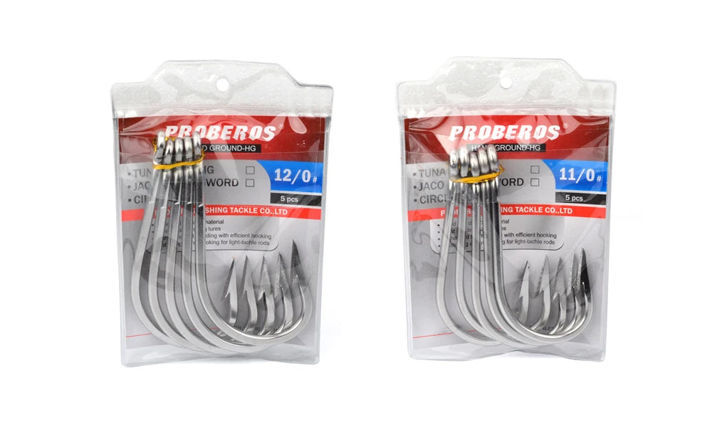 KATUYSHA Heavy Duty Deep Sea Tuna Swordfish Hooks - 316 Stainless Steel J-Hook Fast Penetration Anti-Slip