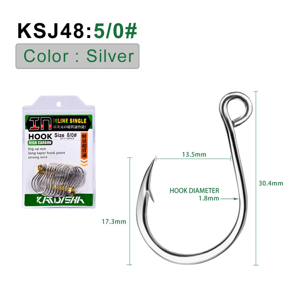 KATUYSHA Wholesale Barbed Jig Hooks - High Carbon Steel Offset Bend for Deep Hooking