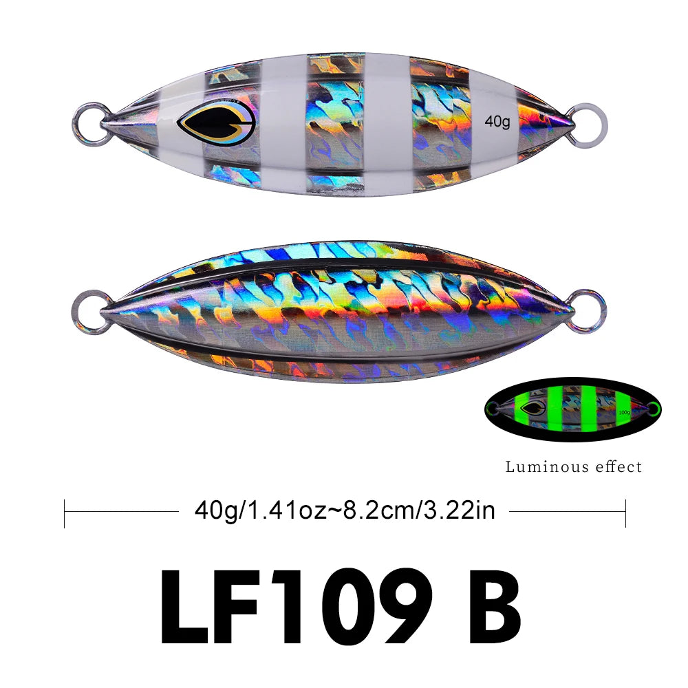 KATUYSHA 100g-150g-200g Seawater Jigging Lure Glowing Sea Fishing Lure Long Throw Metal Lure Boat Fishing Bait