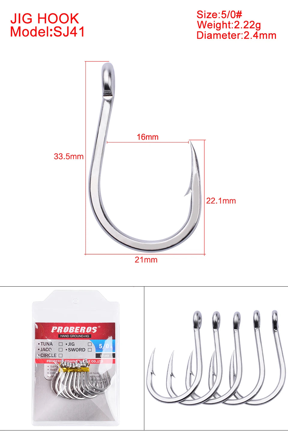KATUYSHA 2025 Direct Stainless Steel Heavy Jig Hooks - Reinforced for Deep Sea Tuna Fishing