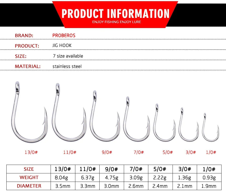 KATUYSHA 2025 Direct Stainless Steel Heavy Jig Hooks - Reinforced for Deep Sea Tuna Fishing