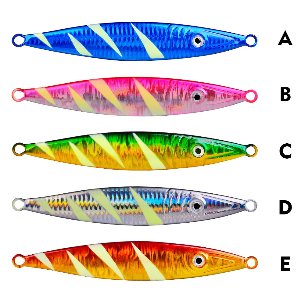 KATUYSHA 60g-200gGlowing Sea Fishing Lure Long Throw Metal Lure Boat Fishing Bait Seawater Jigging Lure