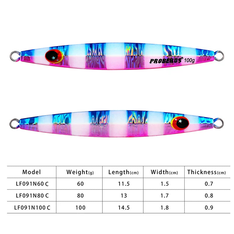 KATUYSHA 60g-80g-100gGlowing Sea Fishing Lure Long Throw Metal Lure Seawater Jigging Lure Boat Fishing Bait