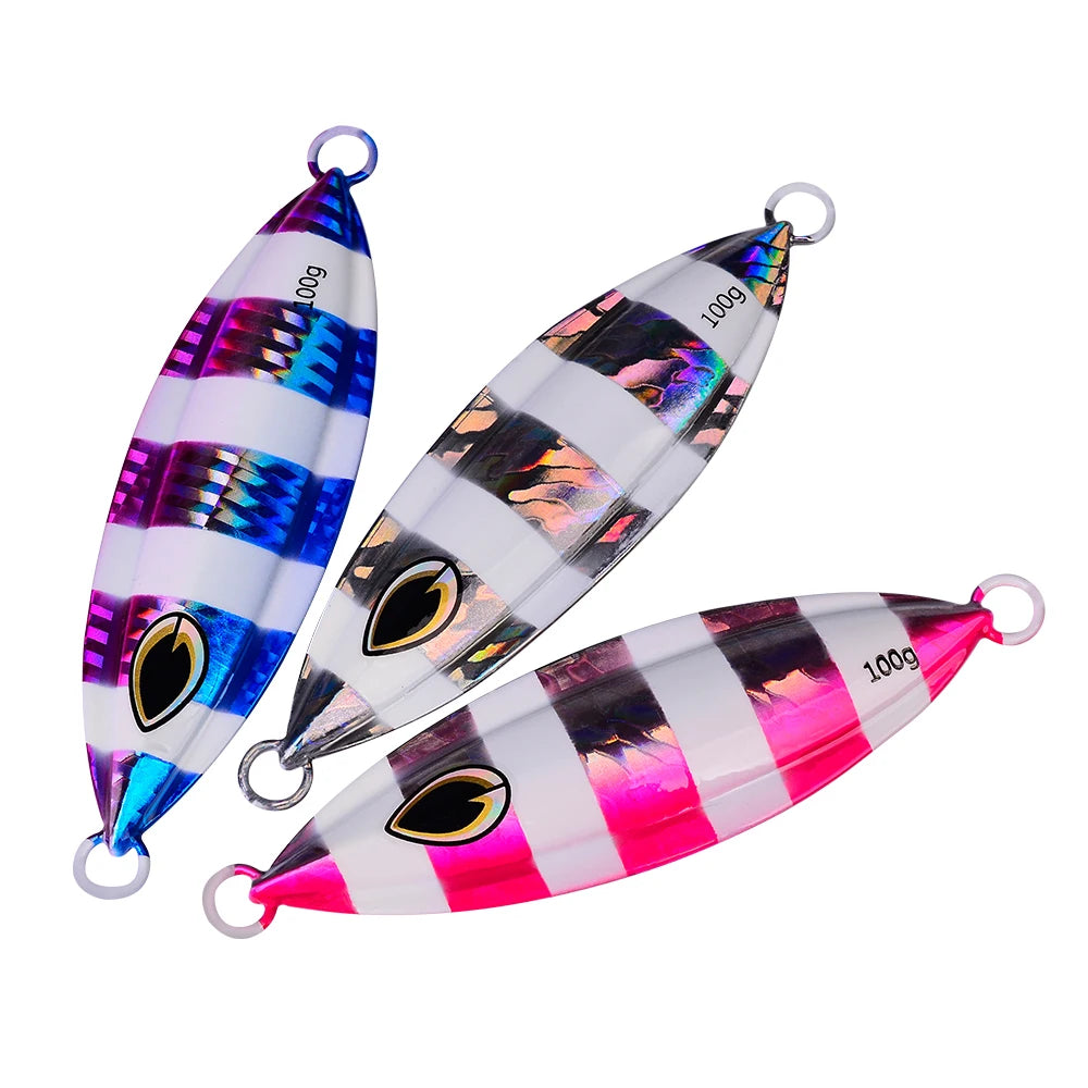 KATUYSHA 100g-150g-200g Seawater Jigging Lure Glowing Sea Fishing Lure Long Throw Metal Lure Boat Fishing Bait