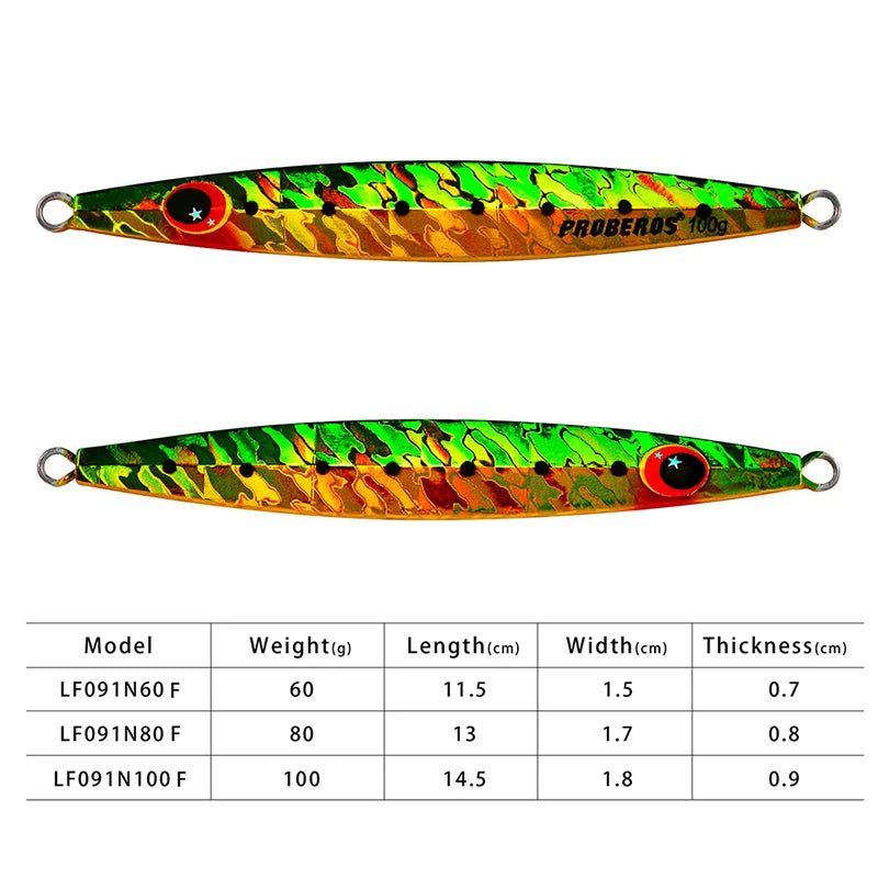 KATUYSHA 60g-80g-100gGlowing Sea Fishing Lure Long Throw Metal Lure Seawater Jigging Lure Boat Fishing Bait