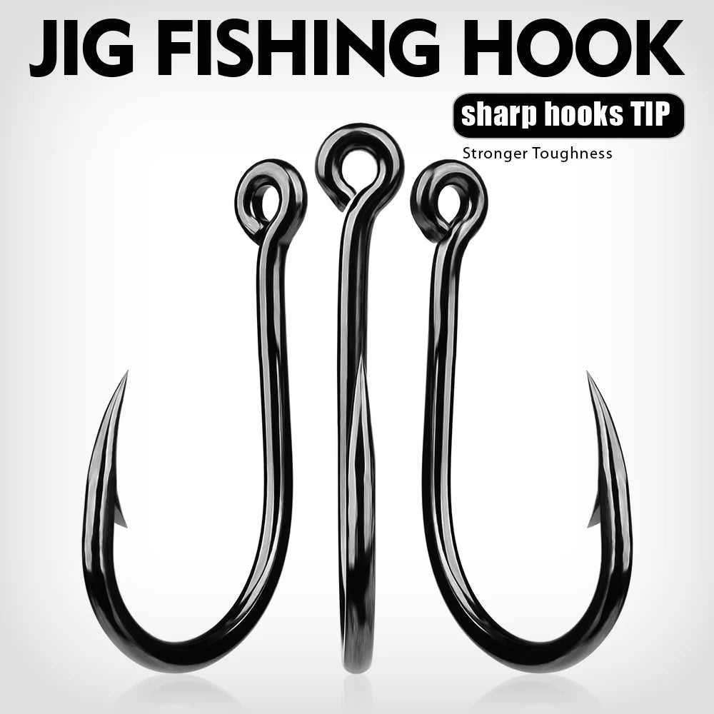 KATUYSHA Bulk Barbed Jig Fishing Hooks - High Carbon Steel with Pressure-Sensitive Bend