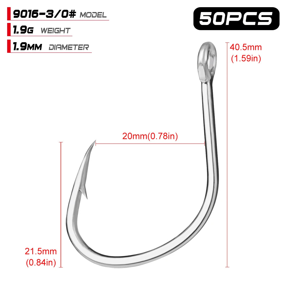 KATUYSHA Coral Reef Jig Fishing Hook - High Carbon Steel Barbed with Abrasion-Resistant Tip