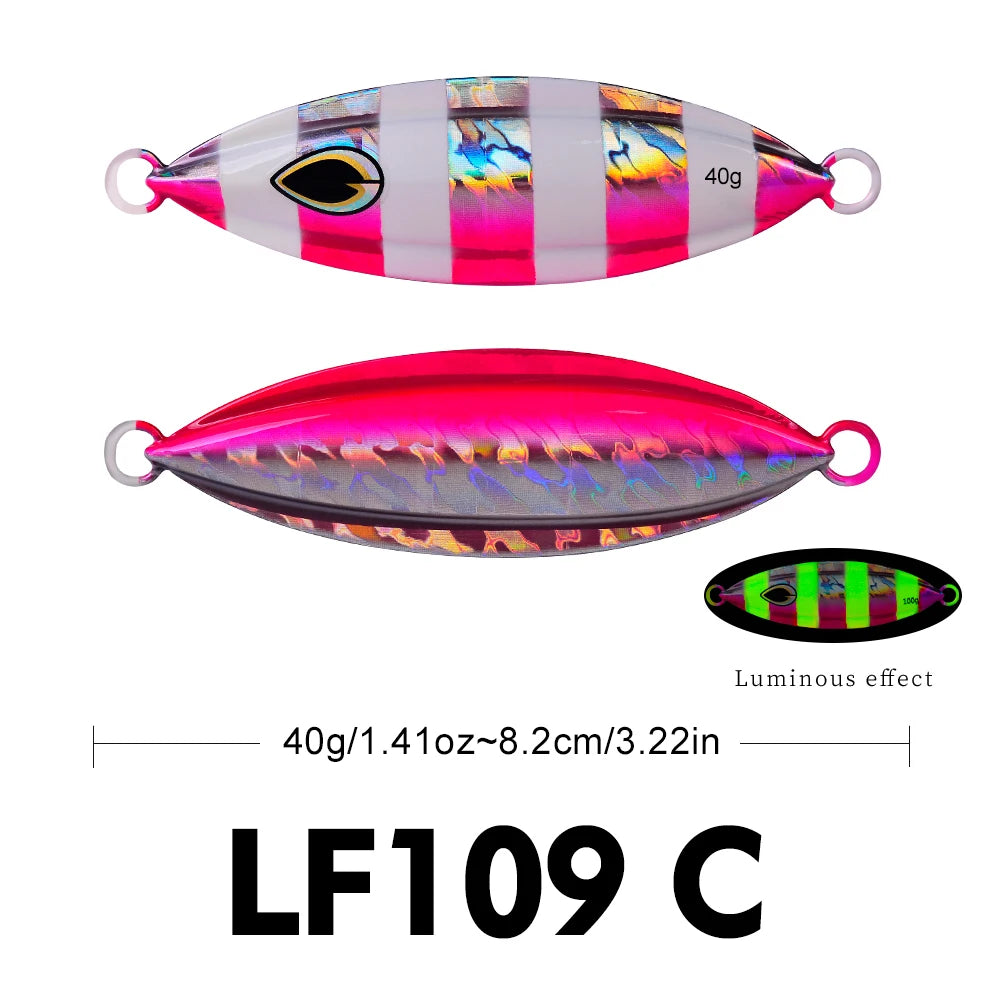 KATUYSHA 100g-150g-200g Seawater Jigging Lure Glowing Sea Fishing Lure Long Throw Metal Lure Boat Fishing Bait