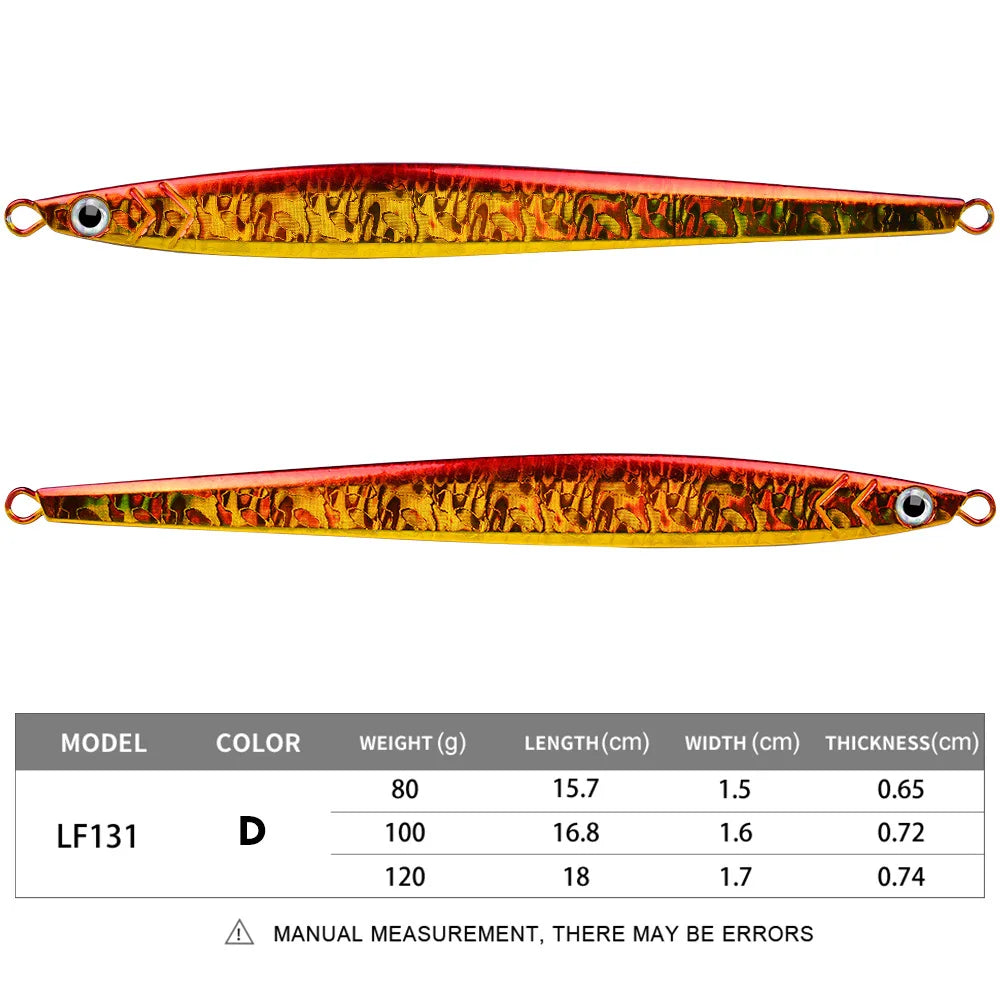 KATUYSHA 1PC Drag Metal Jig Spoon 80g-100g-120g Trolling Jigging Fish Sea Bass Hard Bait Fast Sinking Fishing Lure WobblerLure