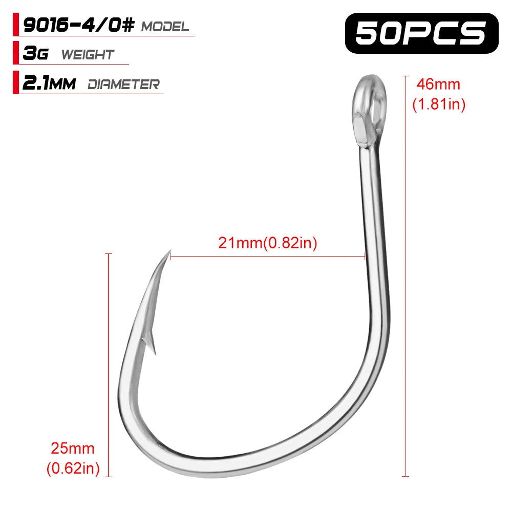 KATUYSHA Coral Reef Jig Fishing Hook - High Carbon Steel Barbed with Abrasion-Resistant Tip