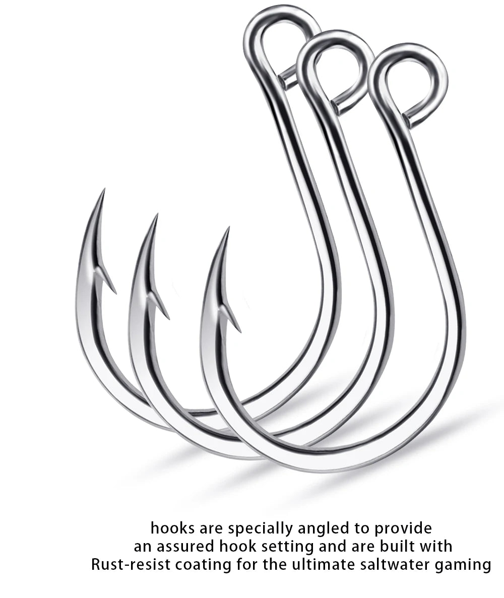 KATUYSHA Wholesale Barbed Jig Hooks - High Carbon Steel Offset Bend for Deep Hooking
