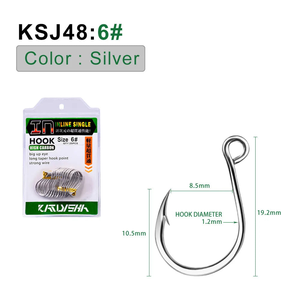 KATUYSHA Wholesale Barbed Jig Hooks - High Carbon Steel Offset Bend for Deep Hooking