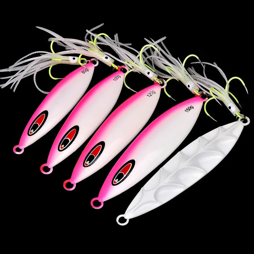 KATUYSHA 80g-100g-300gGlowing Sea Fishing Lure Long Throw Metal Lure Boat Fishing Bait Seawater Jigging Lure