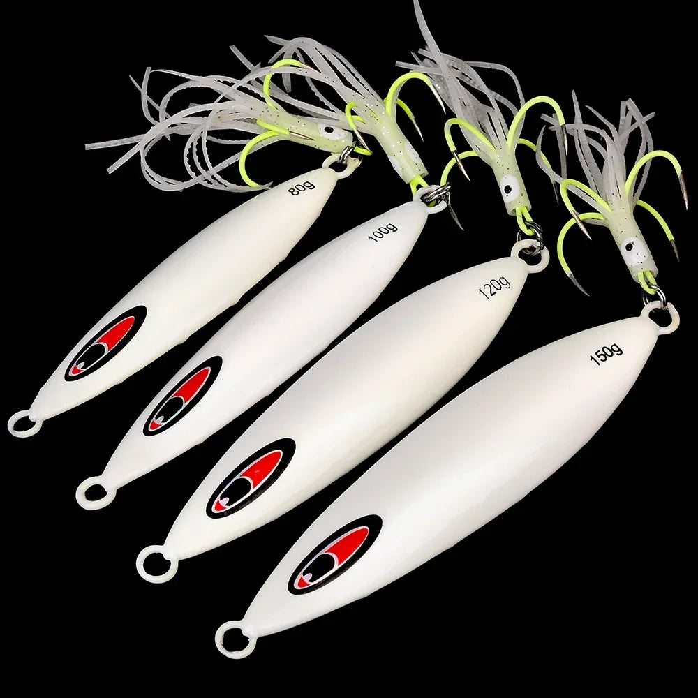 KATUYSHA 80g-100g-300gGlowing Sea Fishing Lure Long Throw Metal Lure Boat Fishing Bait Seawater Jigging Lure