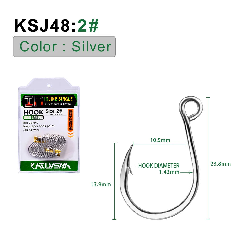 KATUYSHA Wholesale Barbed Jig Hooks - High Carbon Steel Offset Bend for Deep Hooking