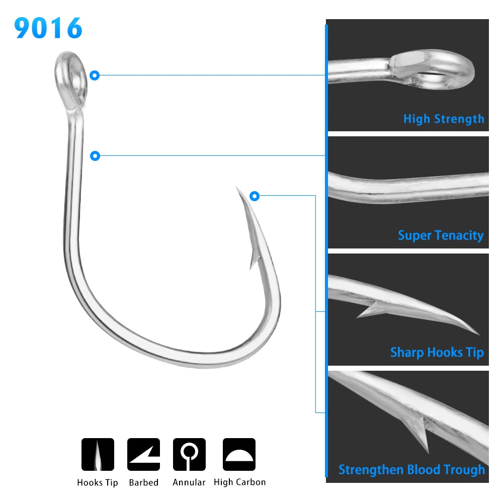 KATUYSHA Coral Reef Jig Fishing Hook - High Carbon Steel Barbed with Abrasion-Resistant Tip