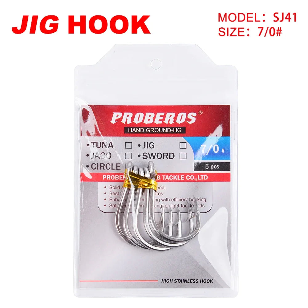KATUYSHA 2025 Direct Stainless Steel Heavy Jig Hooks - Reinforced for Deep Sea Tuna Fishing
