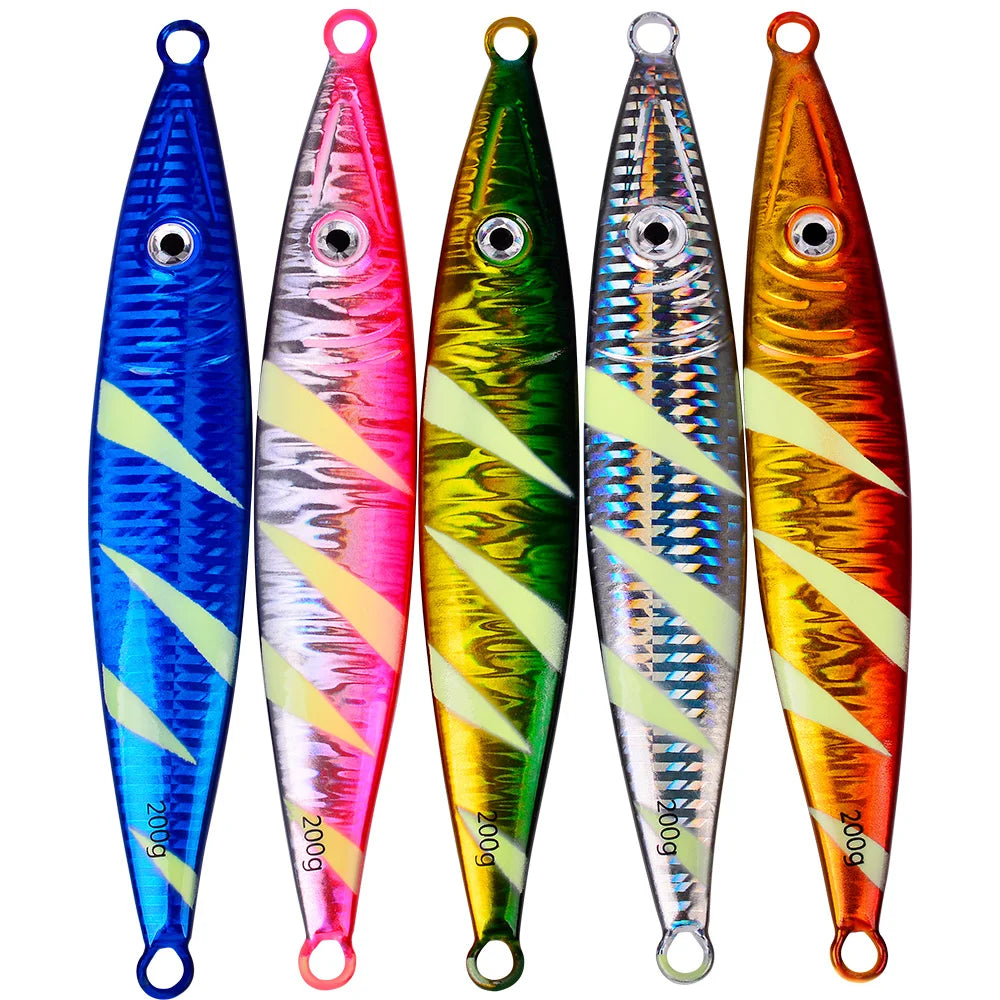 KATUYSHA 60g-200gGlowing Sea Fishing Lure Long Throw Metal Lure Boat Fishing Bait Seawater Jigging Lure