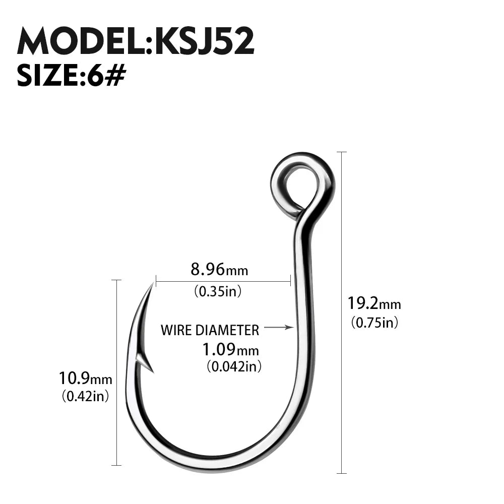 KATUYSHA Wholesale Jig Fishing Hooks - High Carbon Steel Barbed with Quick-Release Bait Clip