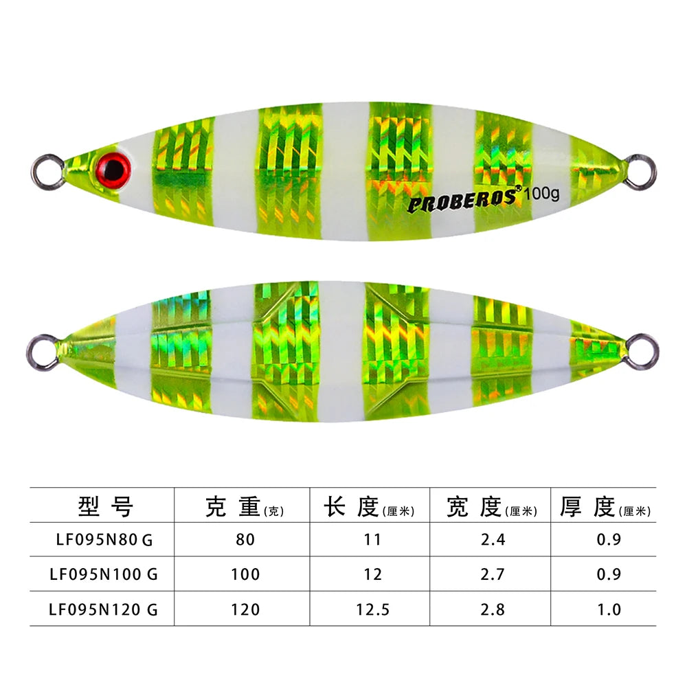 KATUYSHA 80g-100g-120g Glowing Sea Fishing Lure Seawater Jigging Long Throw Metal Lure Lure Boat Fishing Bait
