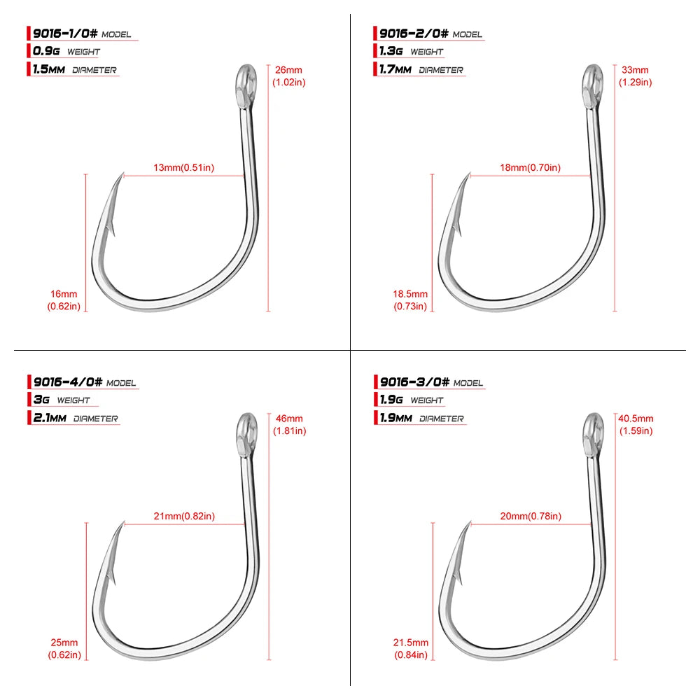 KATUYSHA Coral Reef Jig Fishing Hook - High Carbon Steel Barbed with Abrasion-Resistant Tip