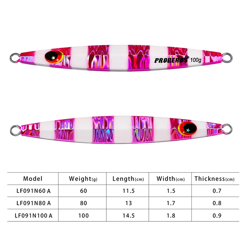KATUYSHA 60g-80g-100gGlowing Sea Fishing Lure Long Throw Metal Lure Seawater Jigging Lure Boat Fishing Bait