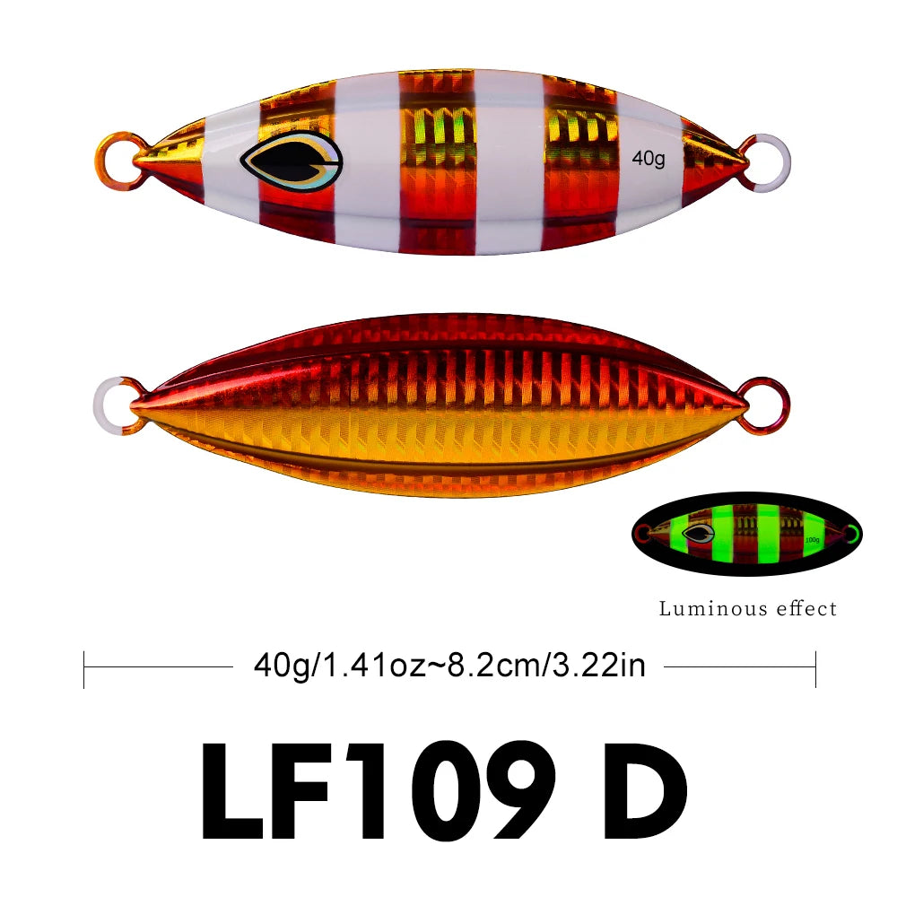 KATUYSHA 100g-150g-200g Seawater Jigging Lure Glowing Sea Fishing Lure Long Throw Metal Lure Boat Fishing Bait