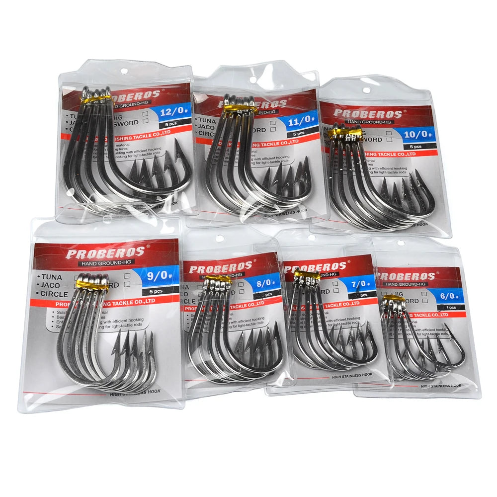 KATUYSHA Heavy Duty Deep Sea Tuna Swordfish Hooks - 316 Stainless Steel J-Hook Fast Penetration Anti-Slip