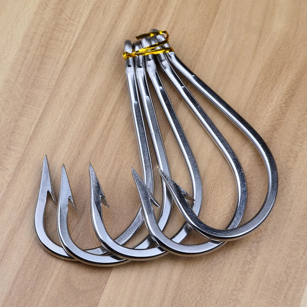 KATUYSHA Heavy Duty Deep Sea Tuna Swordfish Hooks - 316 Stainless Steel J-Hook Fast Penetration Anti-Slip