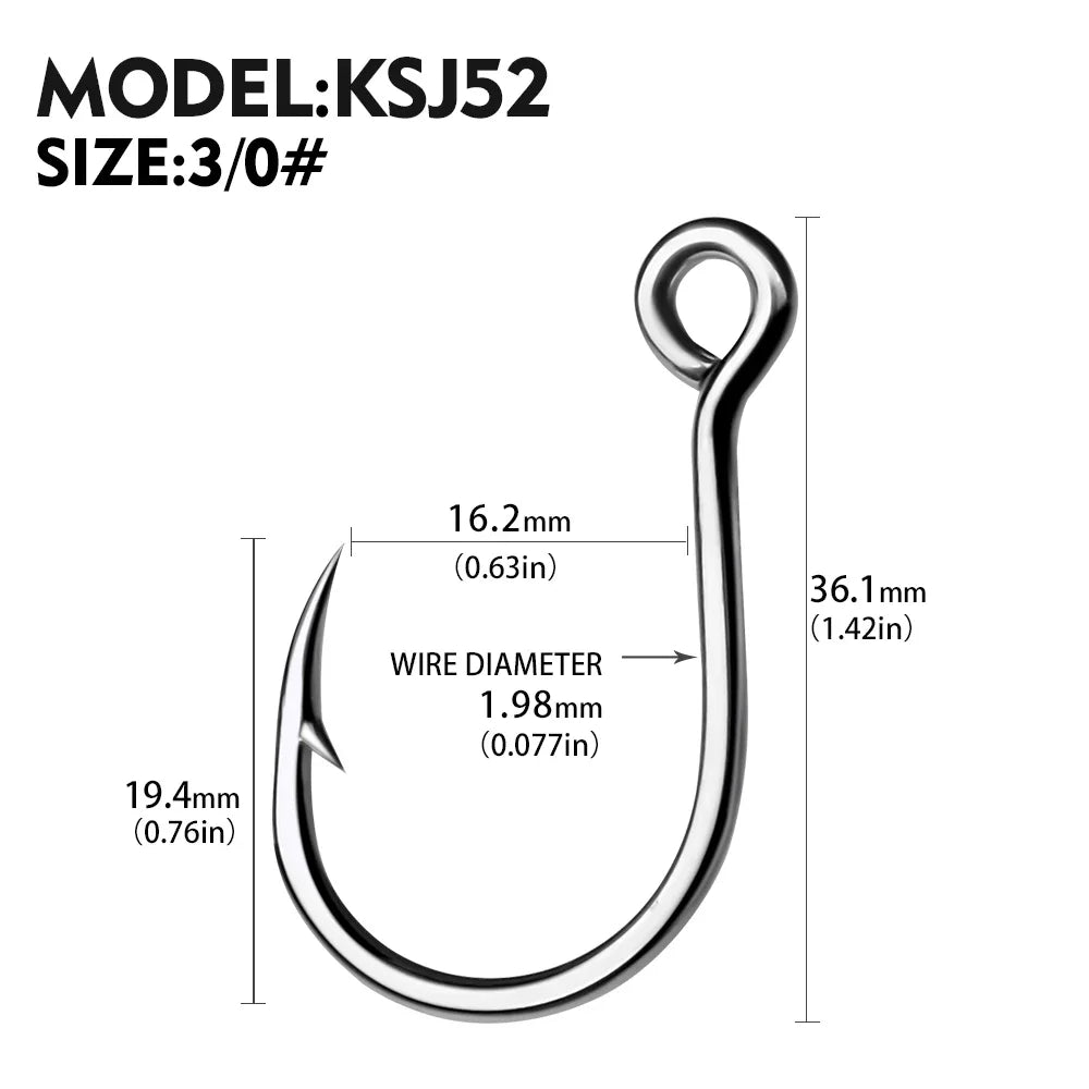 KATUYSHA Wholesale Jig Fishing Hooks - High Carbon Steel Barbed with Quick-Release Bait Clip