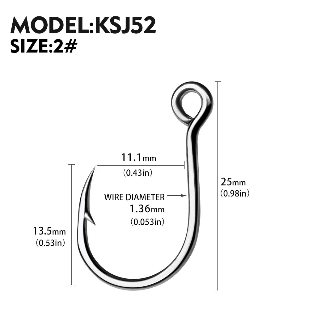 KATUYSHA Wholesale Jig Fishing Hooks - High Carbon Steel Barbed with Quick-Release Bait Clip