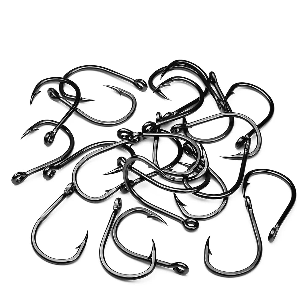 KATUYSHA 50Pcs Wholesale Jig Fishing Hooks - Deep Sea Jigging Barbed High Carbon Steel