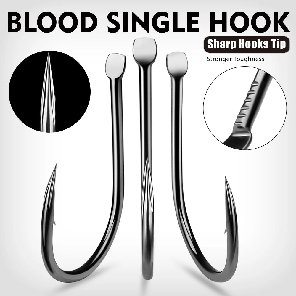 KATUYSHA 1Pcs/lot High Carbon Steel Jig Fishing Hook - Corrosion-Resistant Barbed for Wholesale