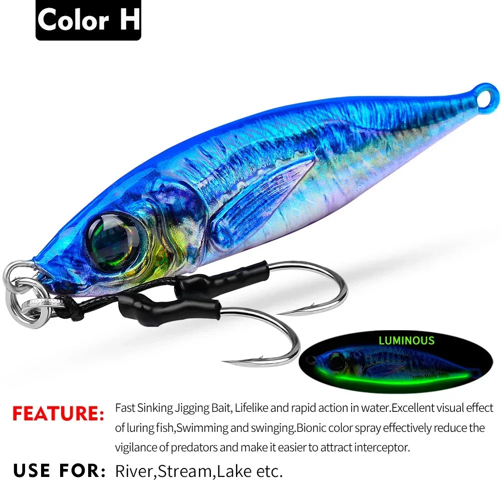 KATUYSHA 1PCS Sea Fishing Jigs Bait 10G-60G Metal Jigging Lure Artificial Hard Wobbler Sinking Fishing Isca Bass Fishing Tackle